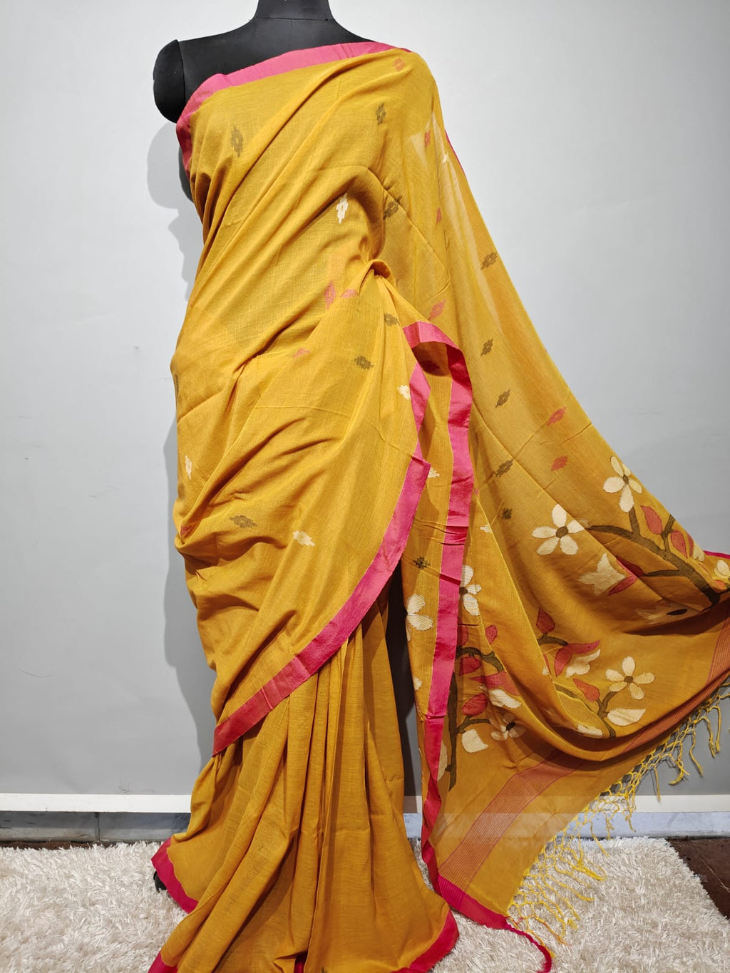 Pure Cotton needle work jamdani Saree
