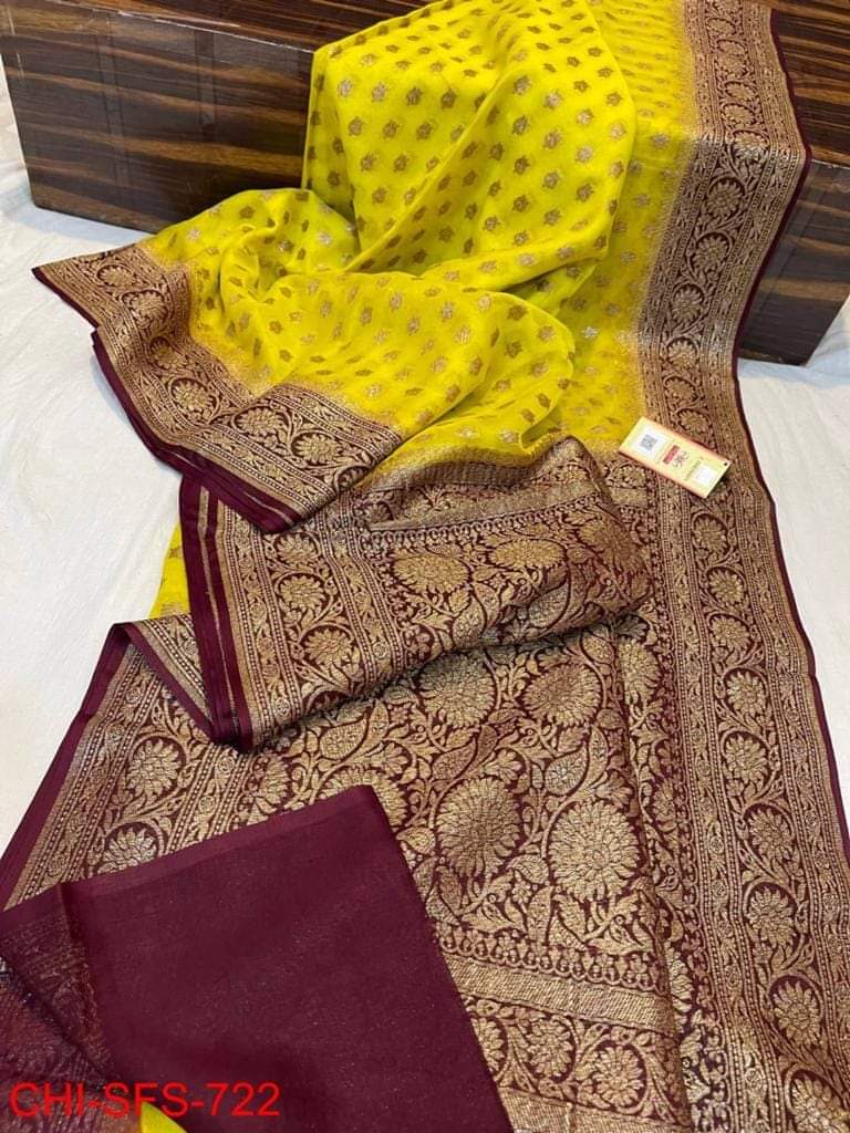Banarasi  Georgette   Soft  Silk Saree With Zari Work