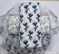 Pure cotton hand-block print suit with Chiffon dupatta