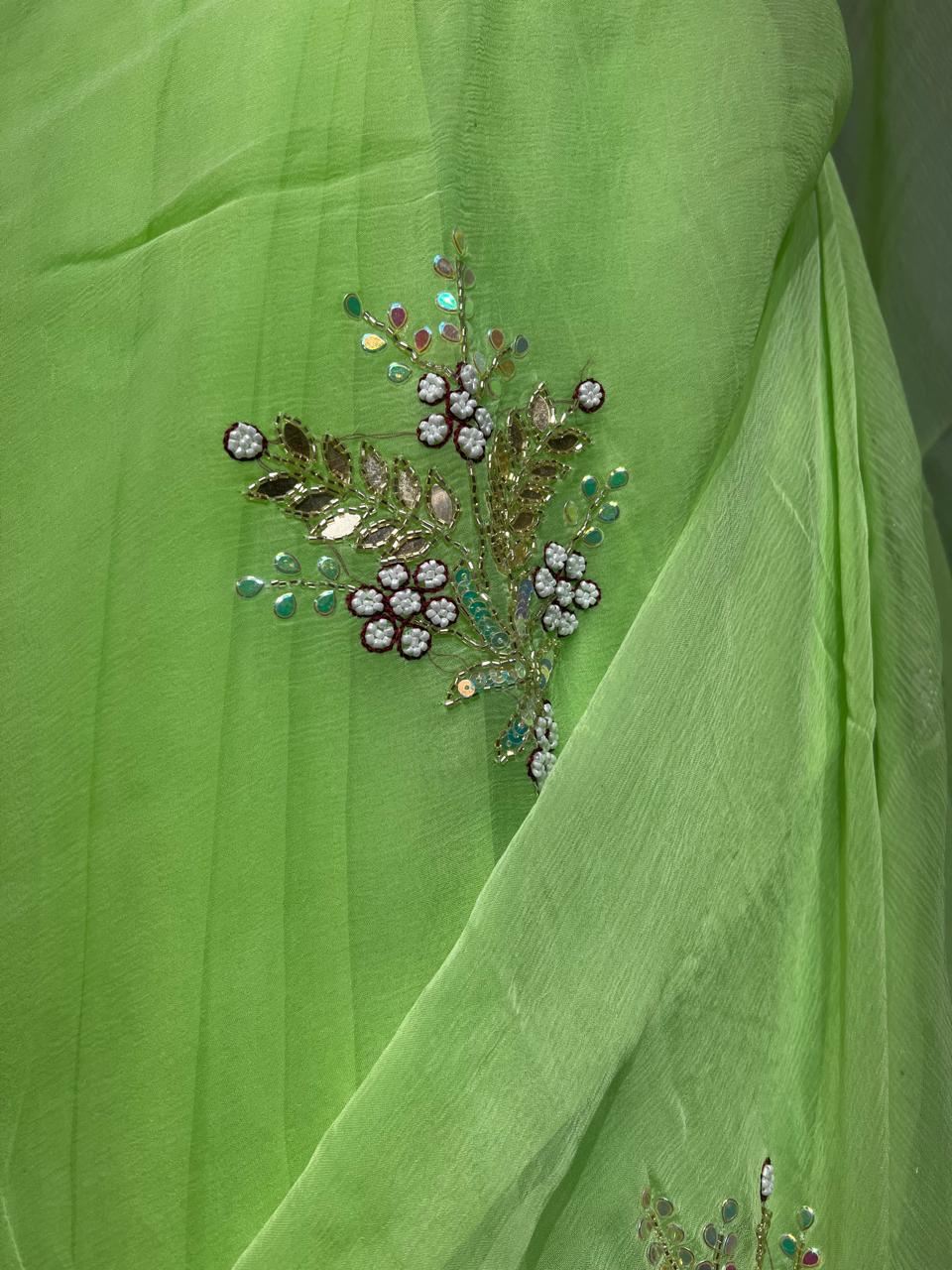 Pure Jaipuri Chiffon Saree