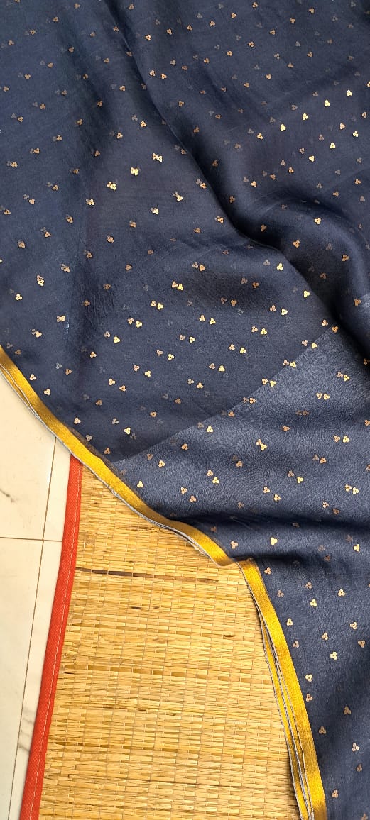 Bengal Handloom Pure Muslin Silk Saree With ( Silk Mark Certified)