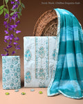 Designer gota patti hand work cotton  unstitched suit with chiffon   dupatta