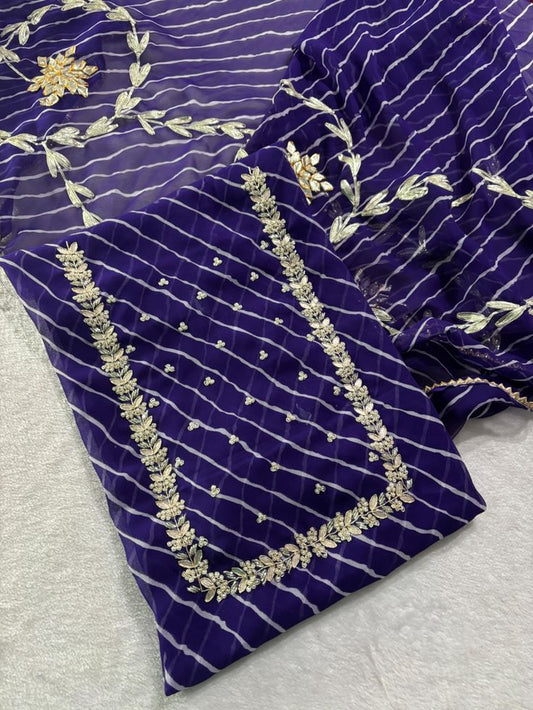 Designer Georgette Suit Set with Gota Patti Work