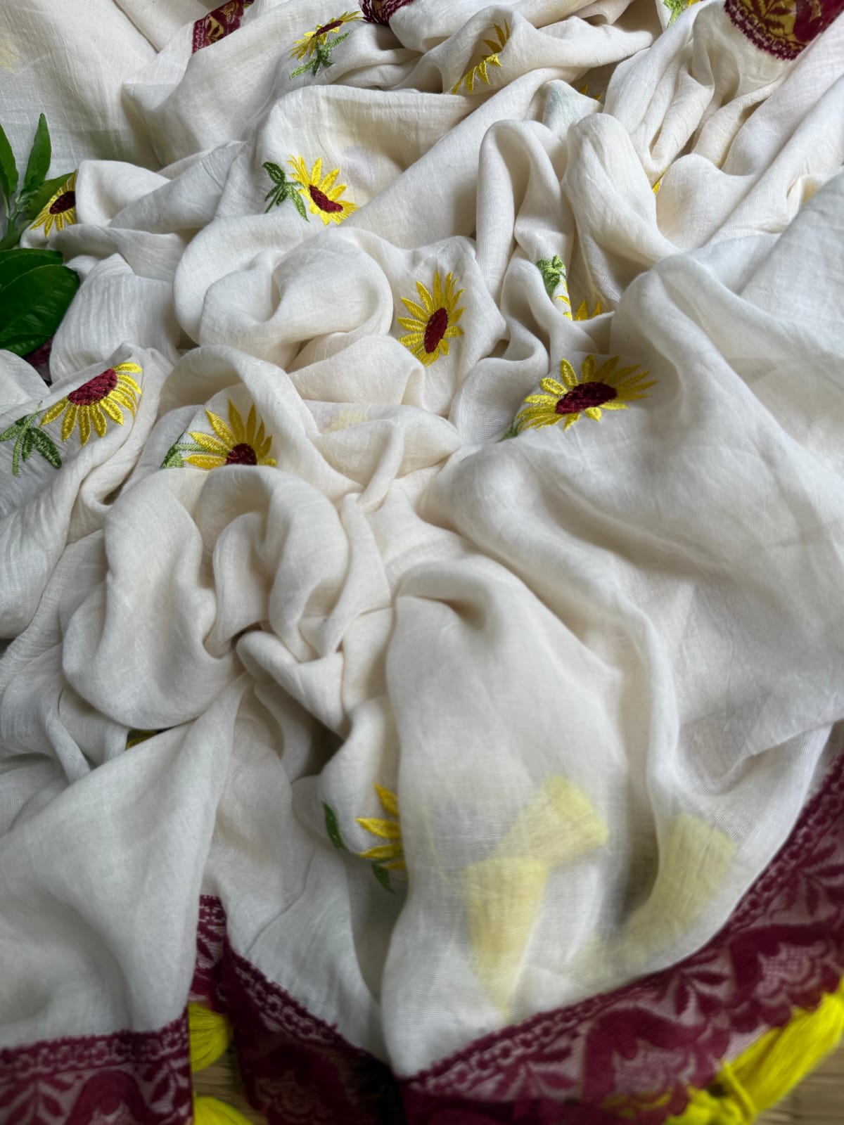 Premium Pure Mulmul Cotton Saree with Designer Lace Border