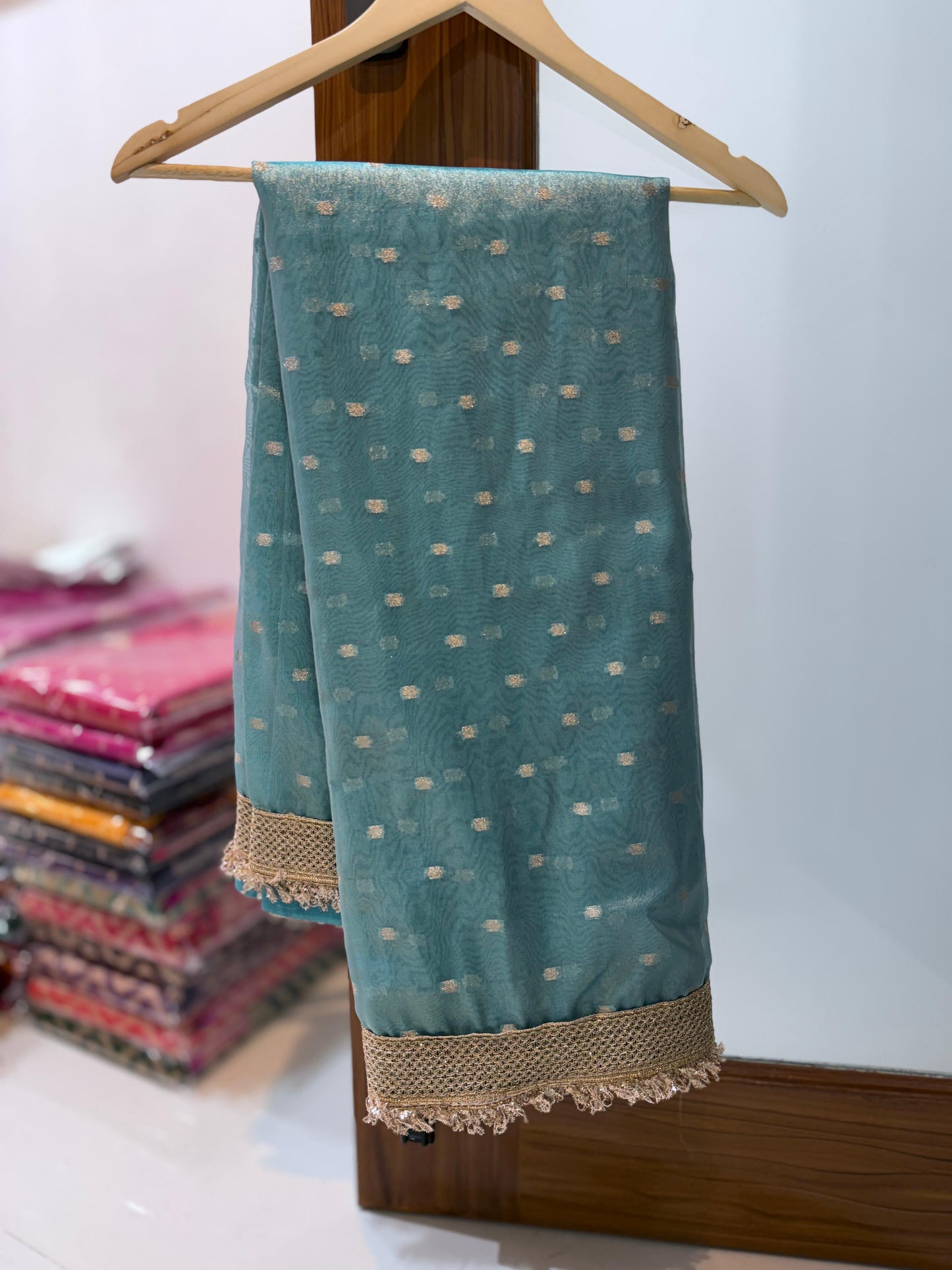 Banarasi Tissue Silk Saree With lace work border