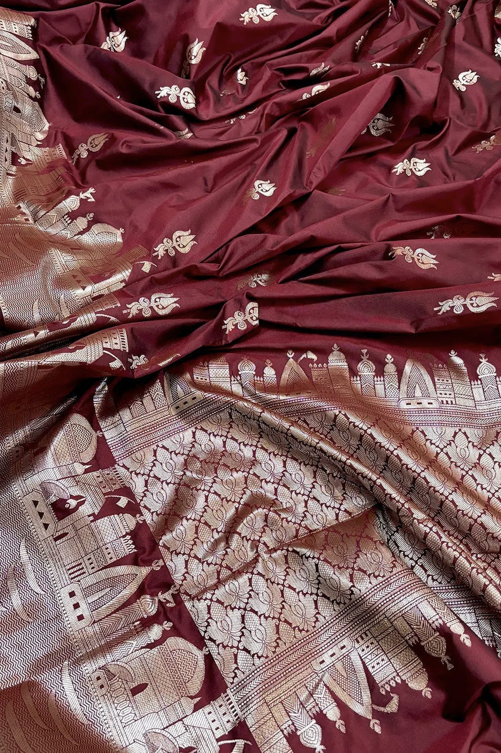 Banarasi Ganga Ghat katan silk saree