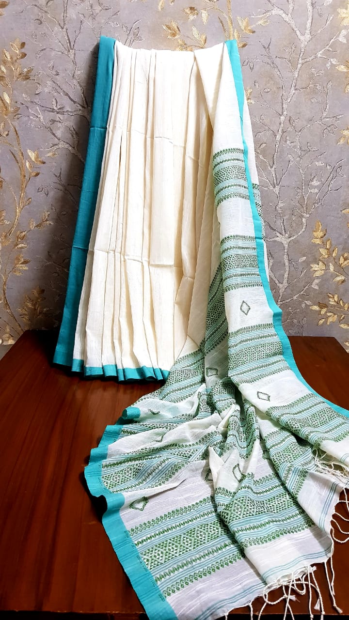 Bengal Handloom Pure Cotton saree with beautiful hand weaved work