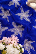 Beautiful Pure Jaipuri Chiffon  big Bird motif work Saree with blouse
