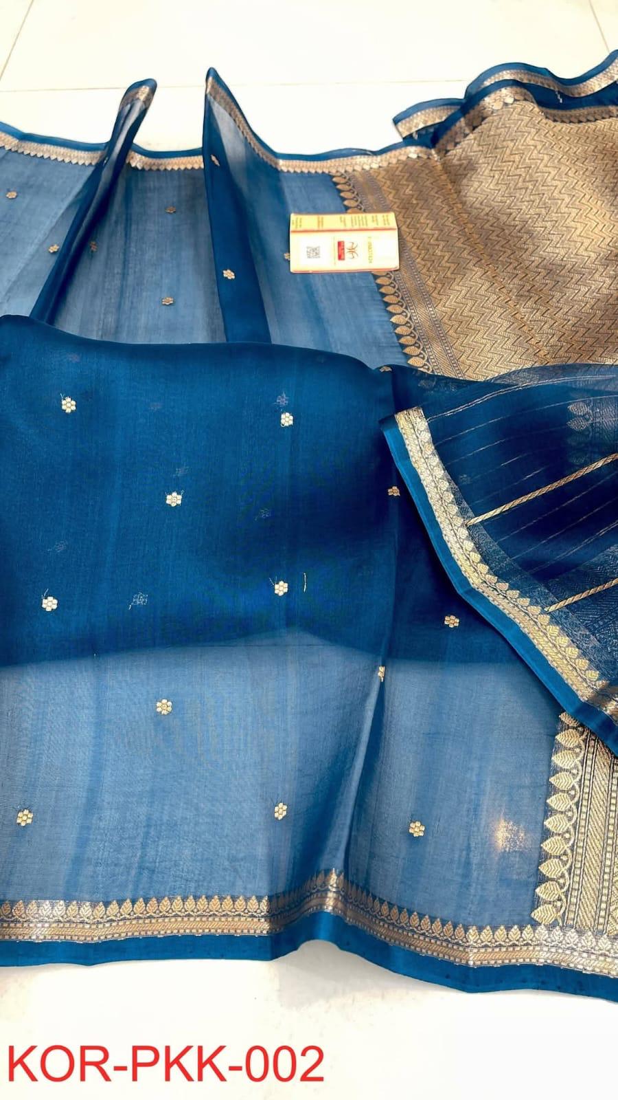 Pure Handloom banarasi  kora Silk Saree