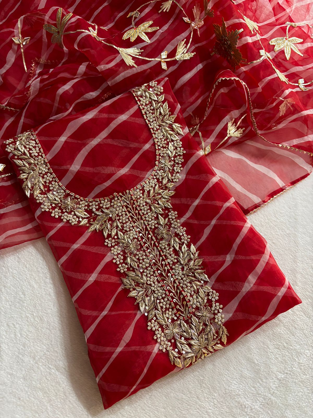 Designer Georgette Suit Set with Gota Patti Work