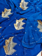 Pure Diamond Chiffon Saree With  Blouse