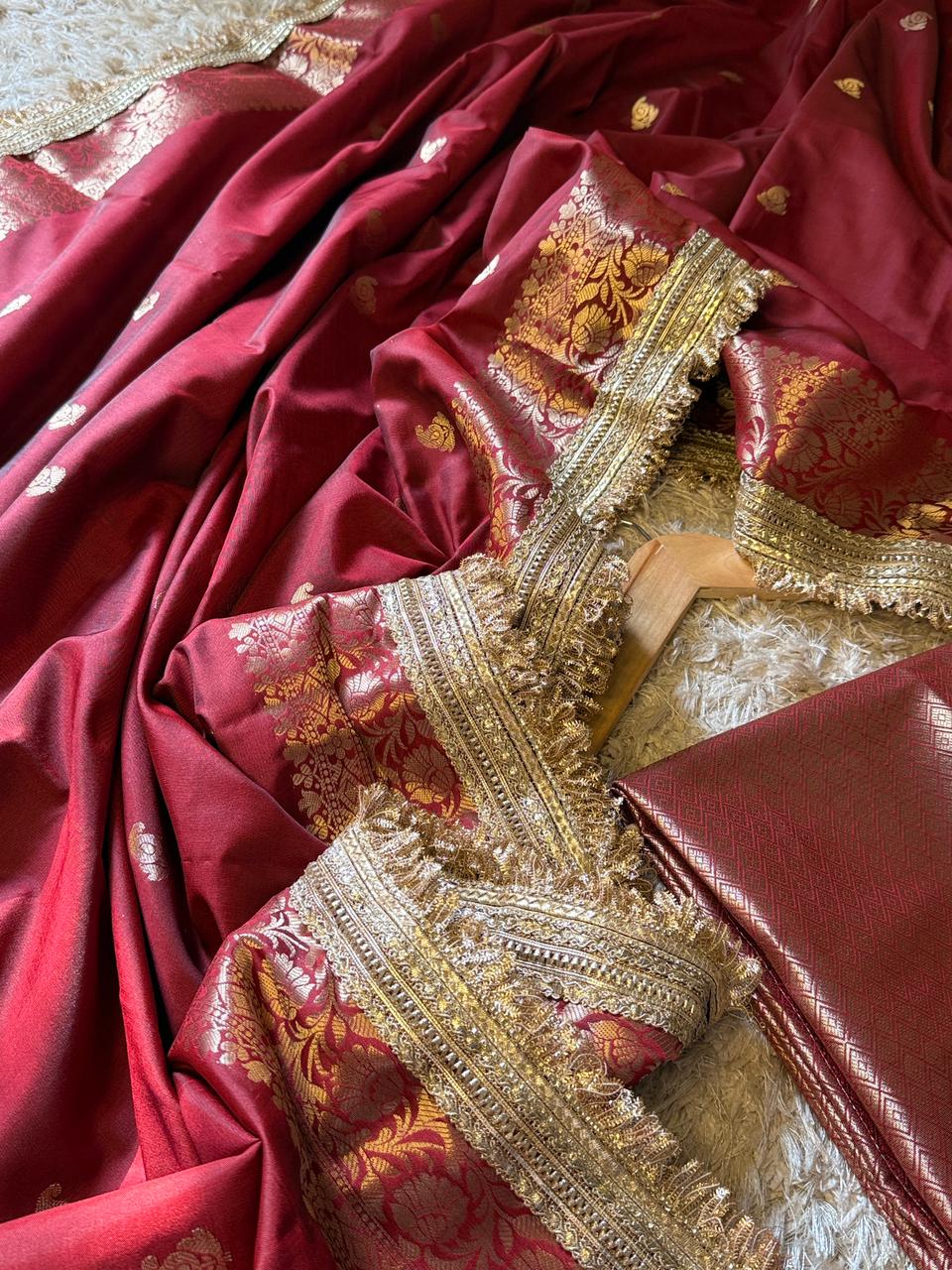Banarasi Semi katan Soft Silk Saree