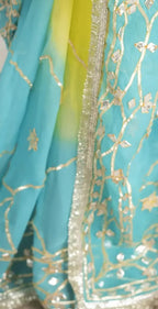 Pure Diamond Chiffon Gota Patti  Work Saree With Blouse