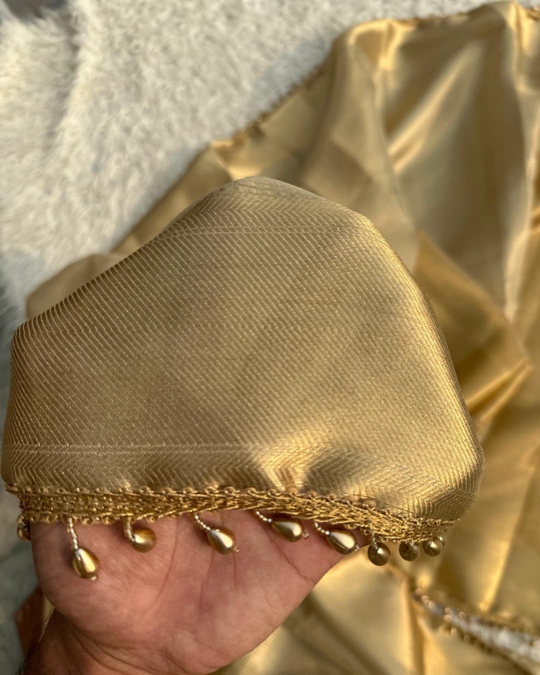 Tissue silk saree with  lace work
