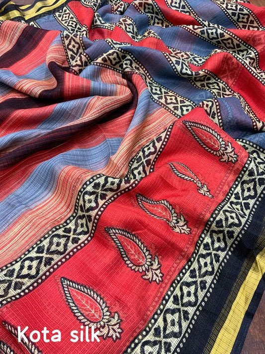 Beautiful soft kota silk printed saree