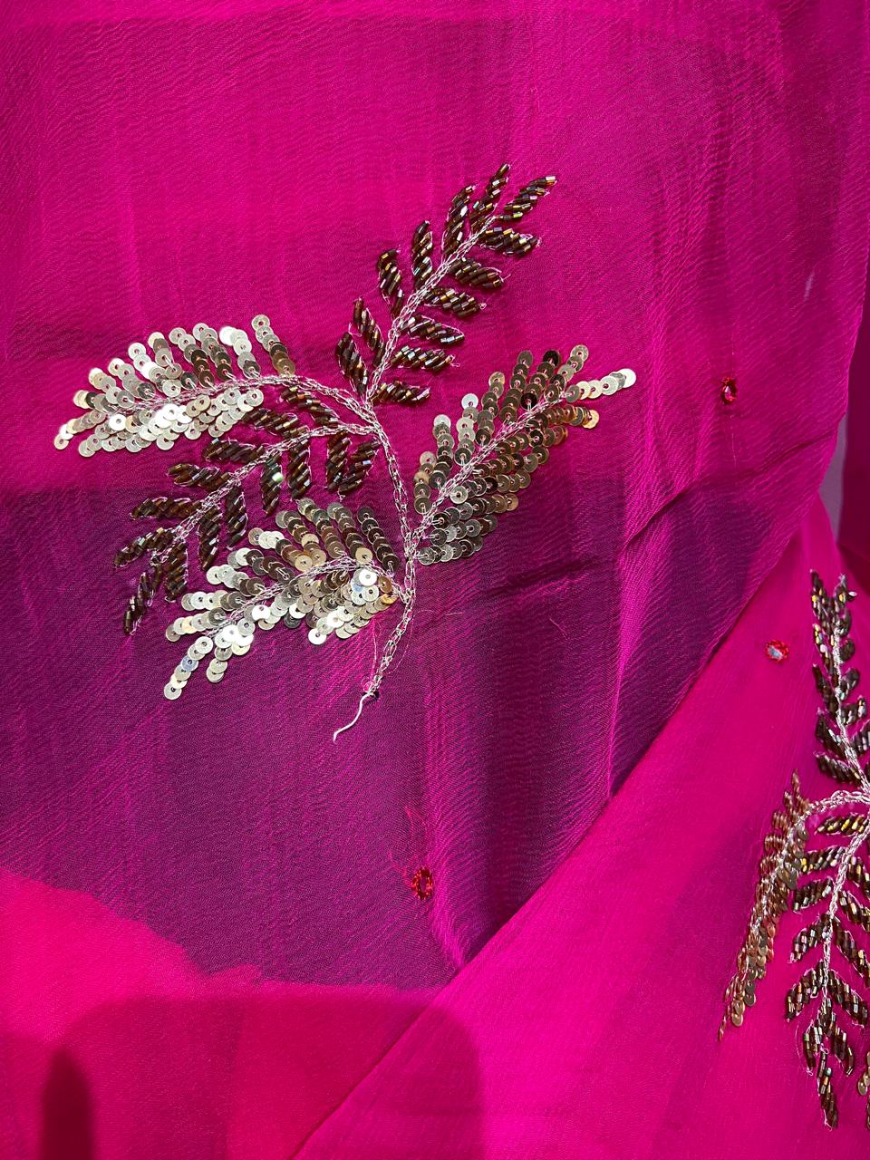 Pure Jaipuri Chiffon Saree