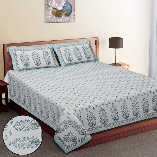 Pure Cotton Jumbo Size Double Bedsheet. ( 108X 108) with pillow covers