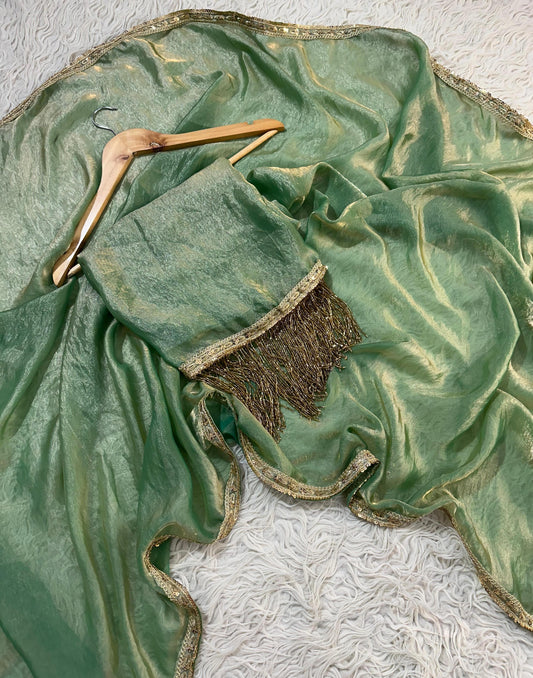 Banarasi Tissue Silk  Saree With Blouse