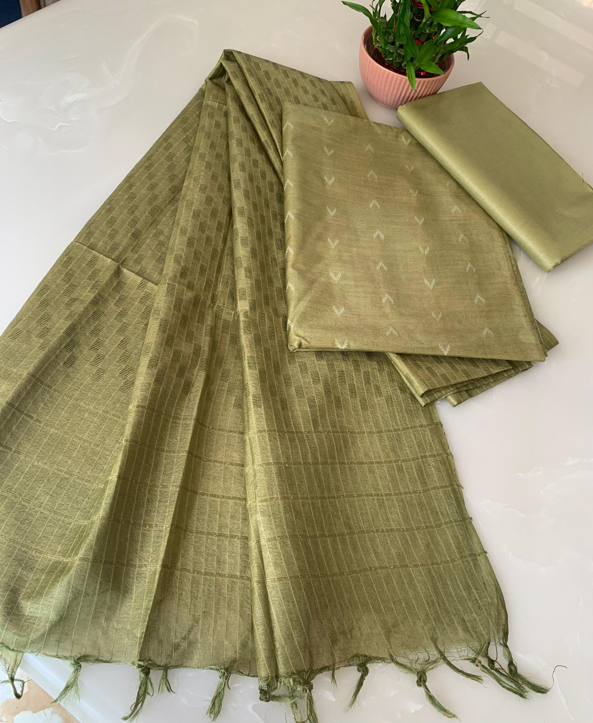 Bhagalpuri Katan Silk 3PC Unstitched Suit