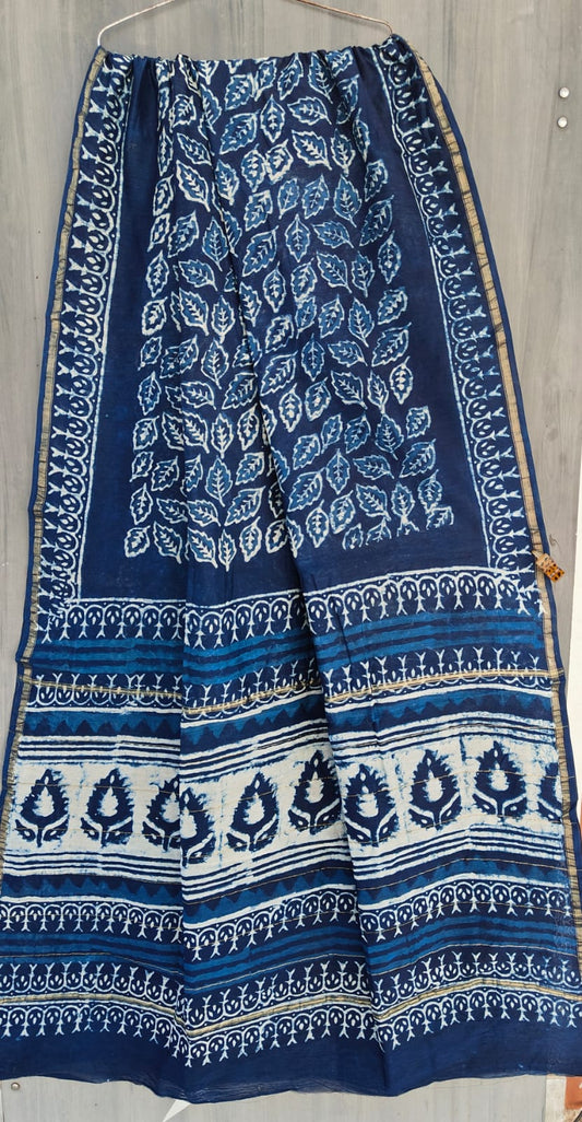 Traditional Hand-block Print Chanderi Silk Saree