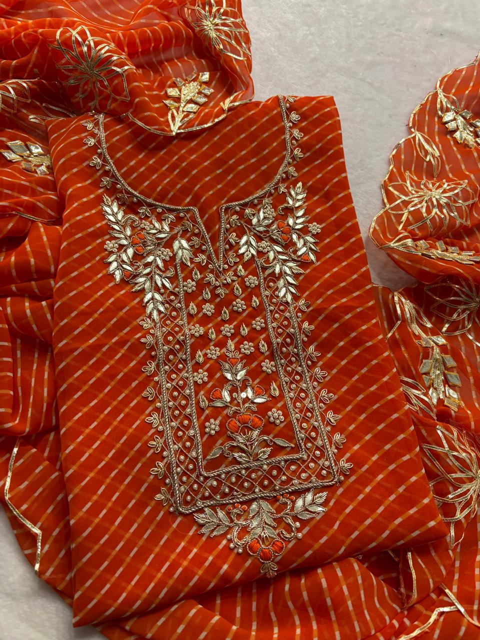 Designer Georgette Suit Set with Gota Patti Work