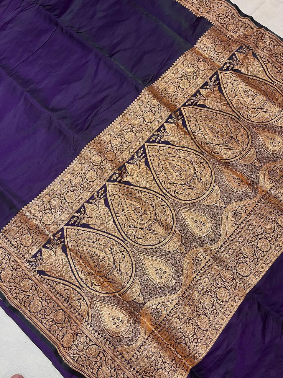 Designer Banarasi Satan Katan Saree With Blouse