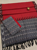 Pure  ikkat Cotton Unstitched Suit With Dupatta