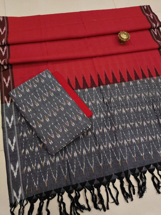 Pure  ikkat Cotton Unstitched Suit With Dupatta