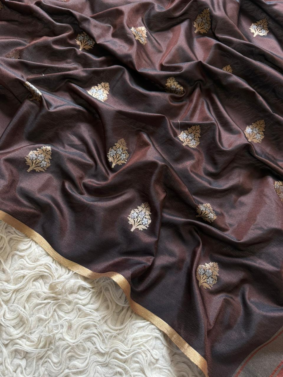 Banarasi maheshwari satin silk  saree