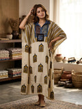 Pure Modal Silk Handblock Printed Kaftans Stitched suit