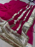 Beautiful Georgette Gota  Patti  Work Saree