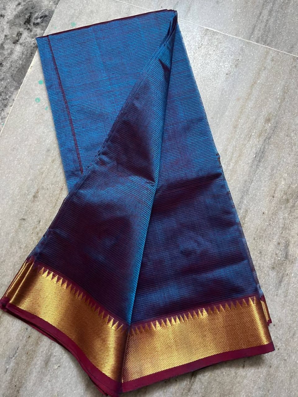 Pure Cotton Silk Mangalagiri Saree With  Blouse