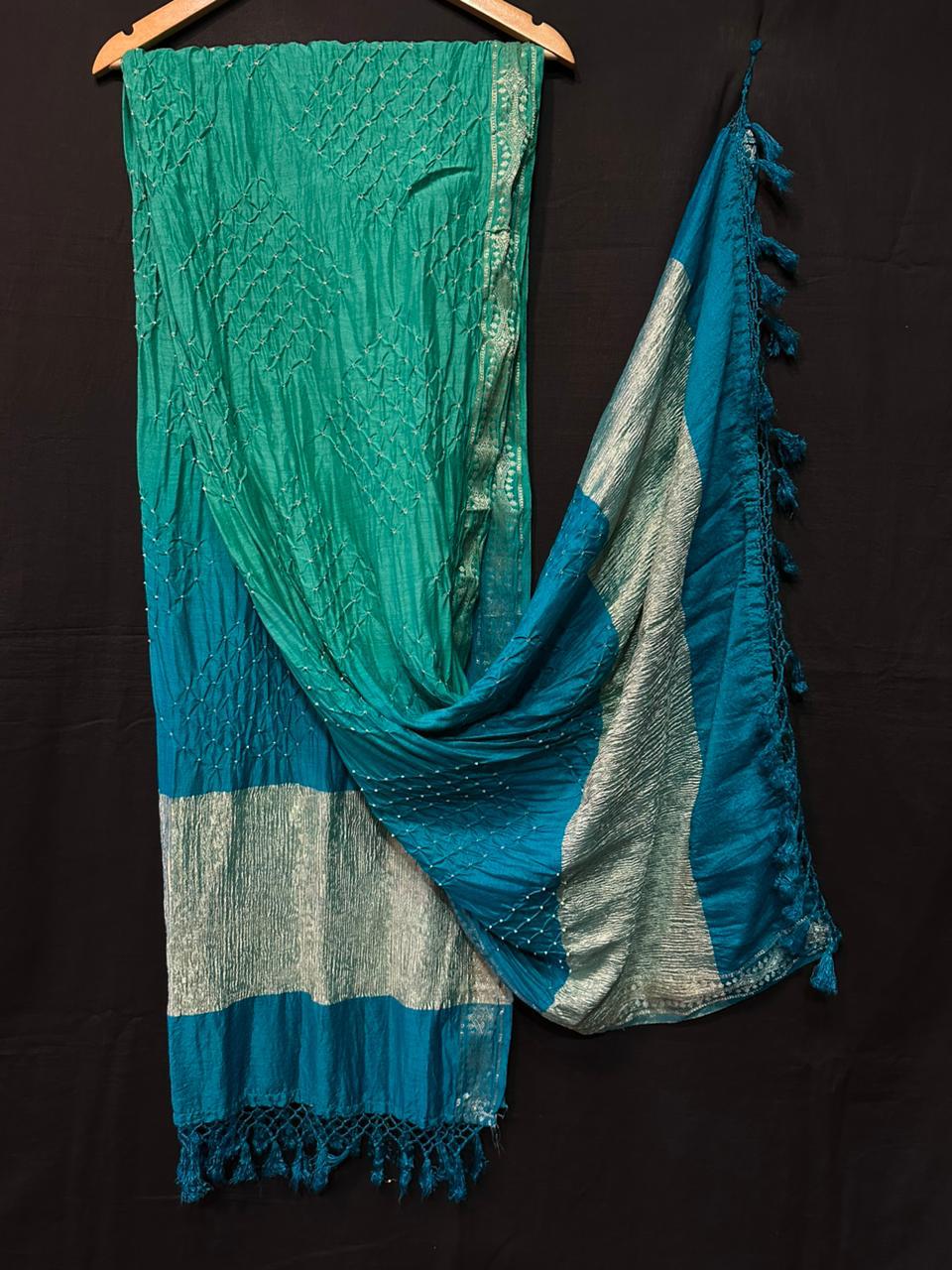 Pure Modal Silk  Bandhaj  Print   Dupatta