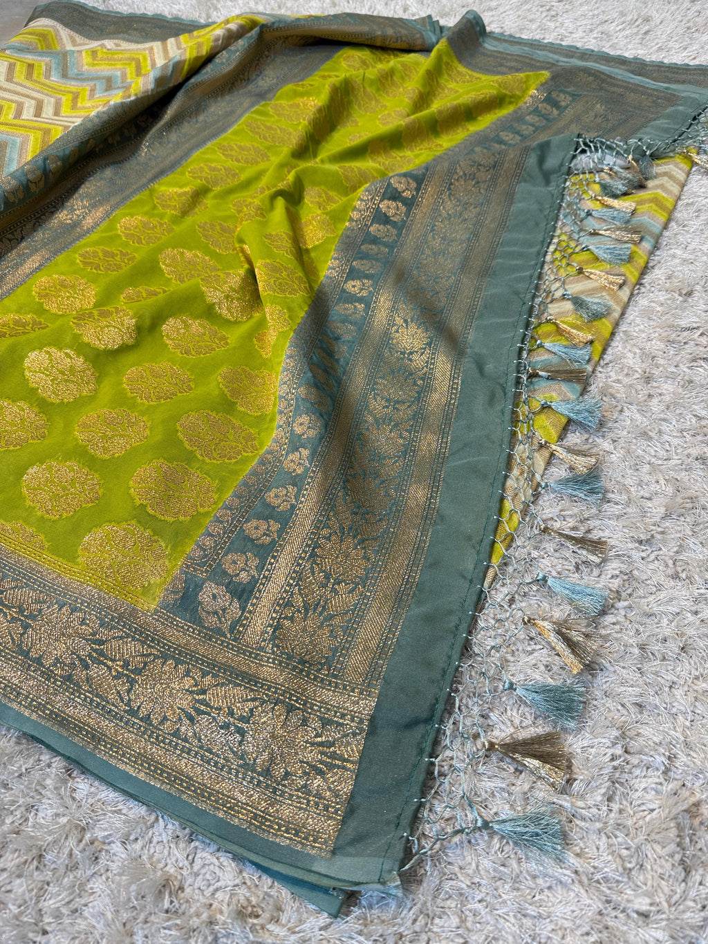 Banarasi Semi Khaddi Katan Georgette Soft Silk Saree