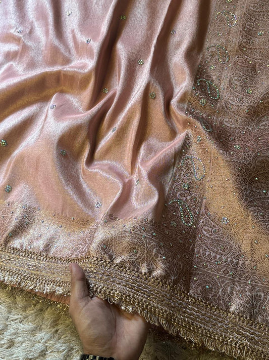 Banarasi Tissue Silk Saree With lace work border