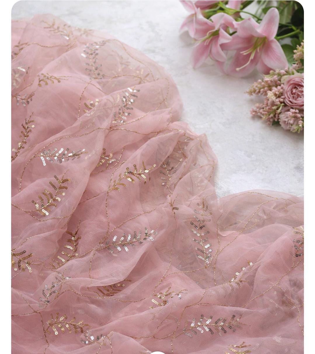 Pure Diamond Chiffon Saree With Blouse