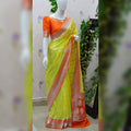 Banarasi Handloom Weaved Khaddi  Semi Georgette Saree with Zari Work
