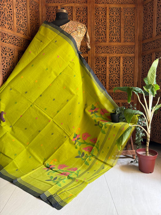 Pure Cotton needle work jamdani Saree