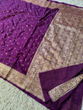 Designer Banarasi Handloom Semi Khaddi Georgette silk Saree with allover Zari