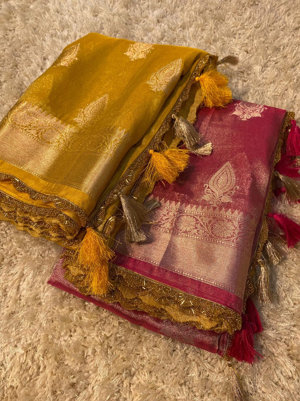 Banarasi tissue soft silk saree  with lace work
