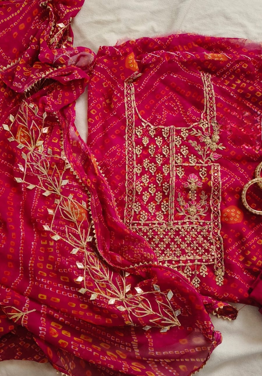 Designer Georgette Suit Set with Gota Patti Work