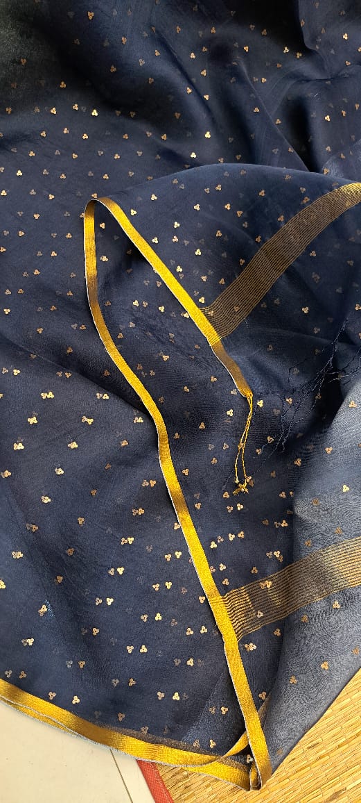 Bengal Handloom Pure Muslin Silk Saree With ( Silk Mark Certified)