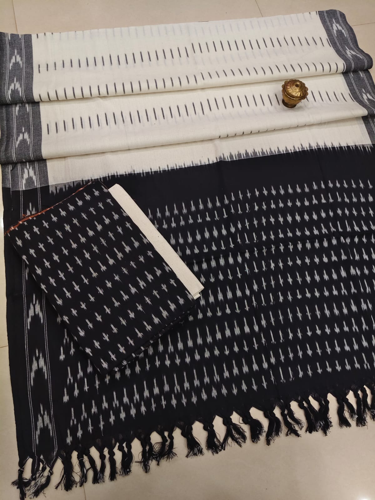 Pure  ikkat Cotton Unstitched Suit With Dupatta