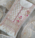 Organza Hand Work Unstitched Suit