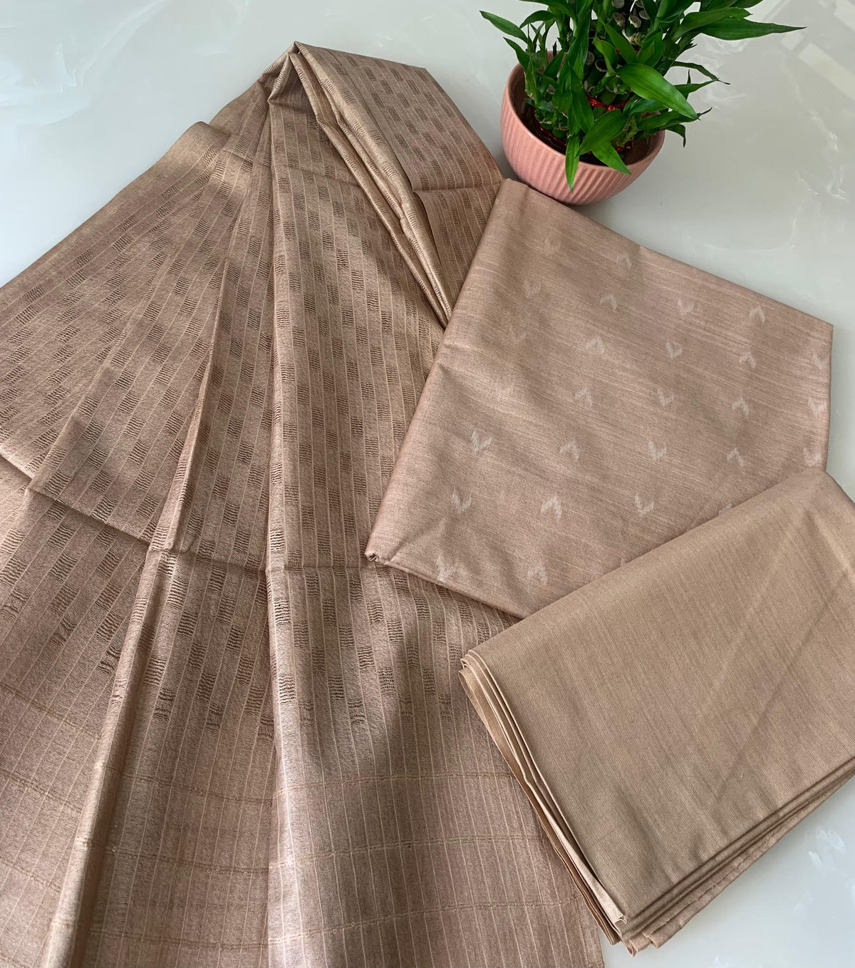 Bhagalpuri Katan Silk 3PC Unstitched Suit