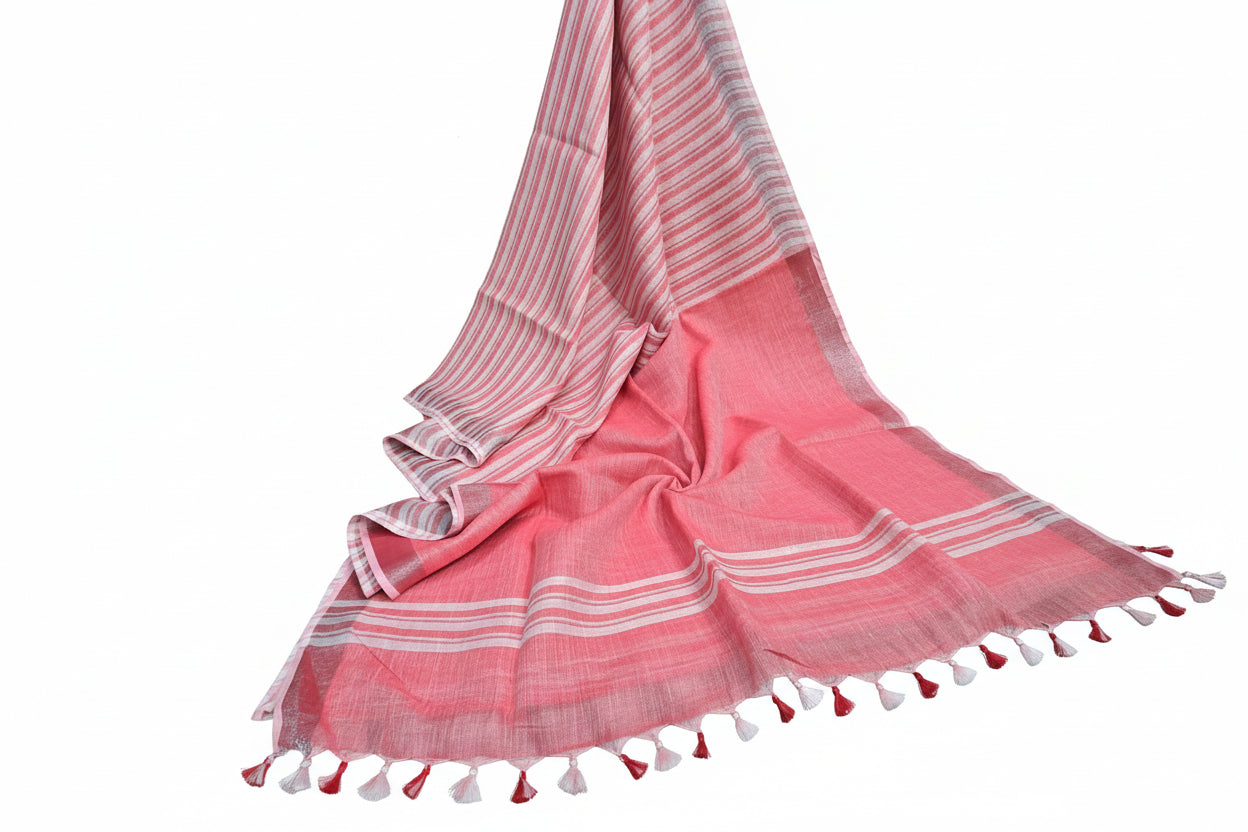 Pure Linen By Linen  Saree With  Blouse
