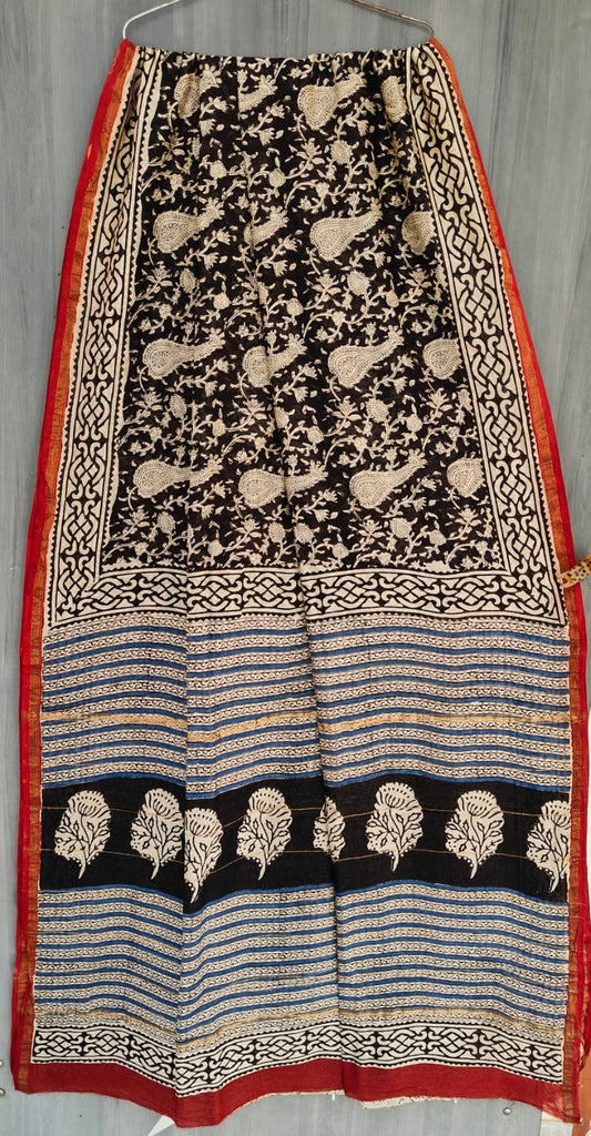 Traditional Hand-block Print Chanderi Silk Saree