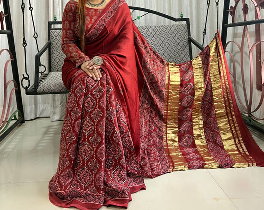 Pure Modal Silk Saree with blouse