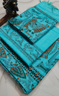 BHAGALPURI   KATAN MADHUBANI PRINT UNSTITCHED SUIT