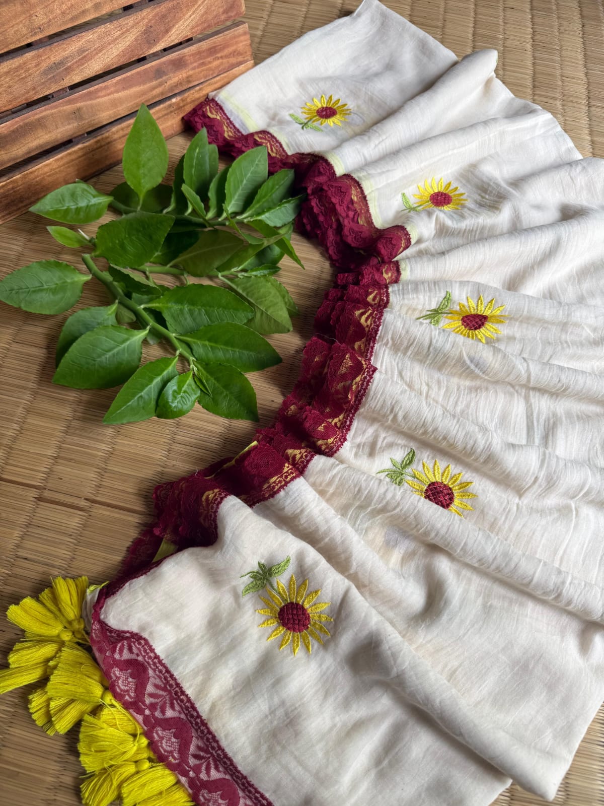 Premium Pure Mulmul Cotton Saree with Designer Lace Border